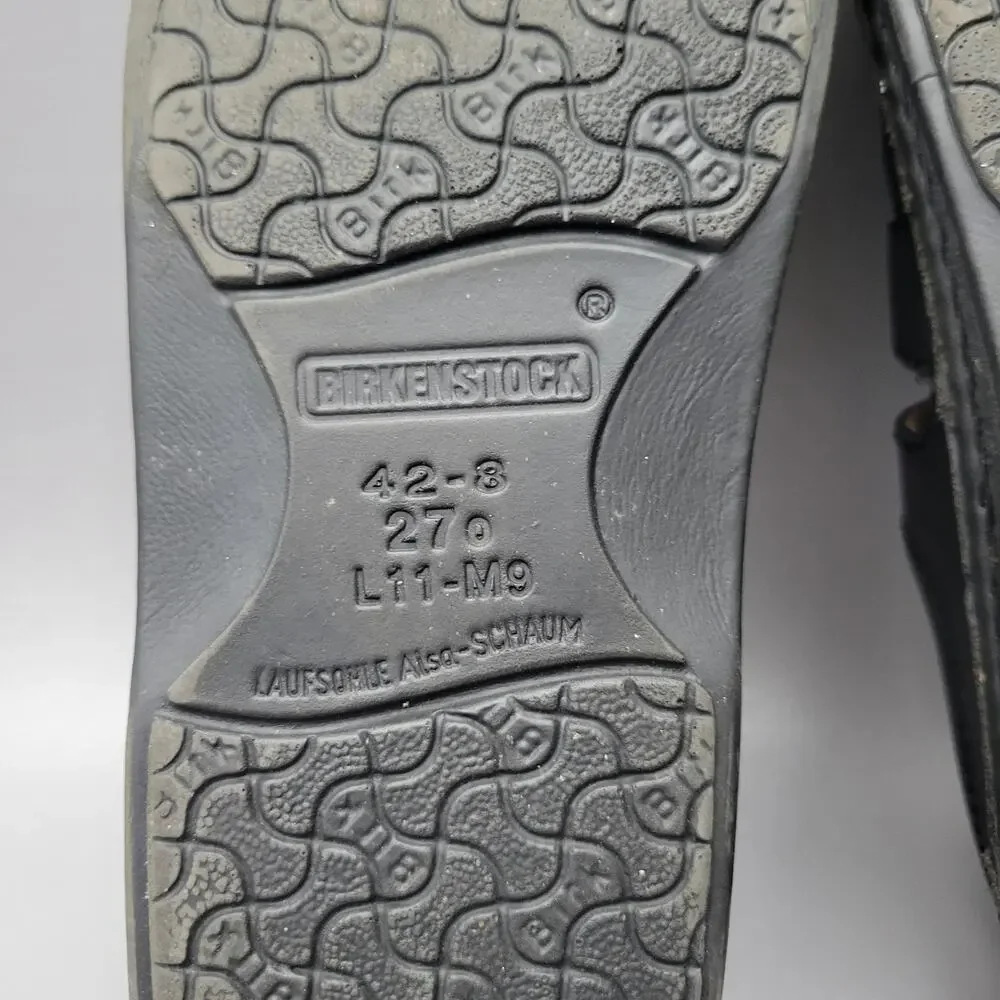 Birkenstock 42 Mens Closed Toe Fisherman Black Sandals Leather Size 9 US